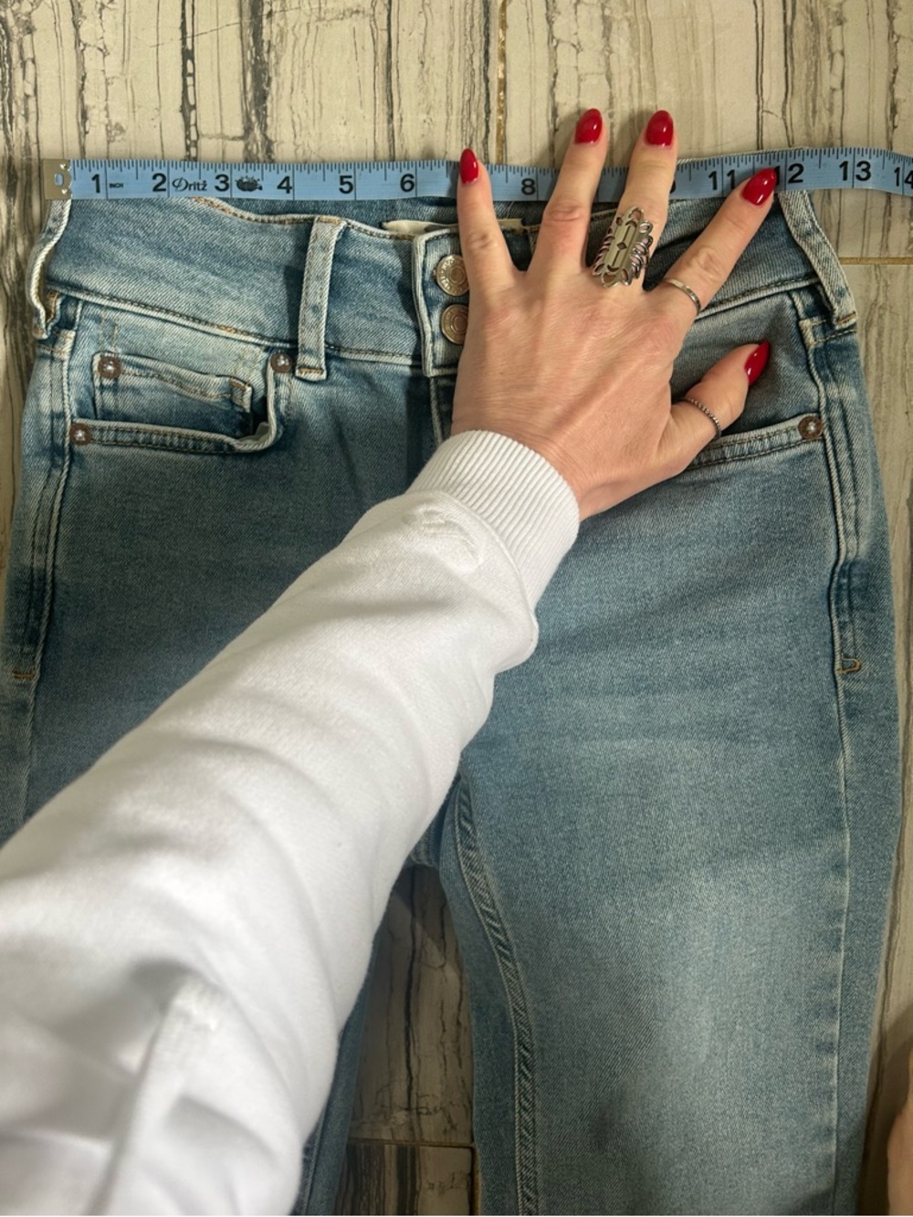 EUC We The Free Shayla Mid Rise Skinny Flare Stretch Bootcut Jeans - Picture 9 of 16
